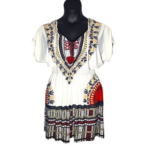 NWT - Mini Cream Dashiki Dress - XL-XXL
